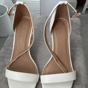 New Look White and Brown Strappy Heels